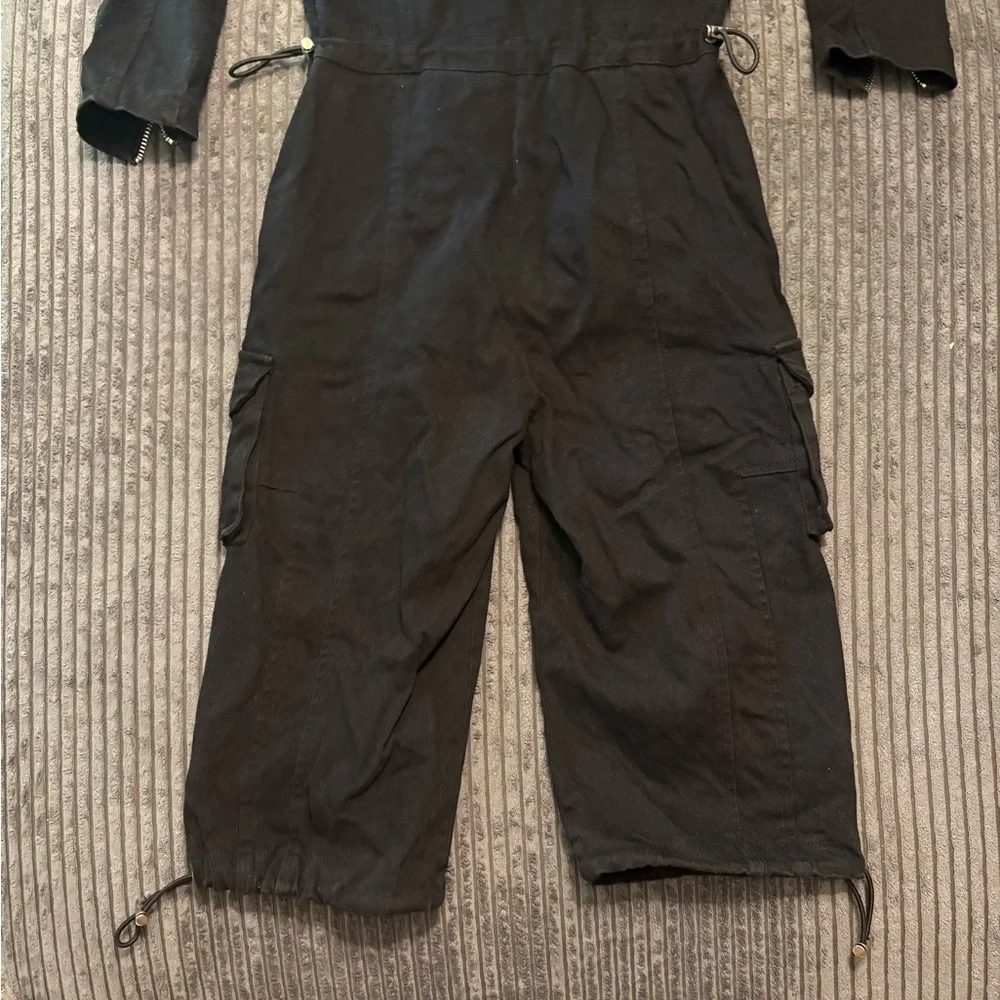 Black Kid’s Utility Zip-Front Jumpsuit - 3T